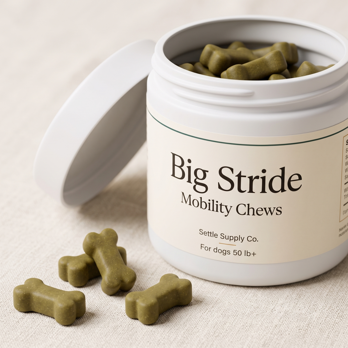 Big Stride Mobility Chews — close-up of chews